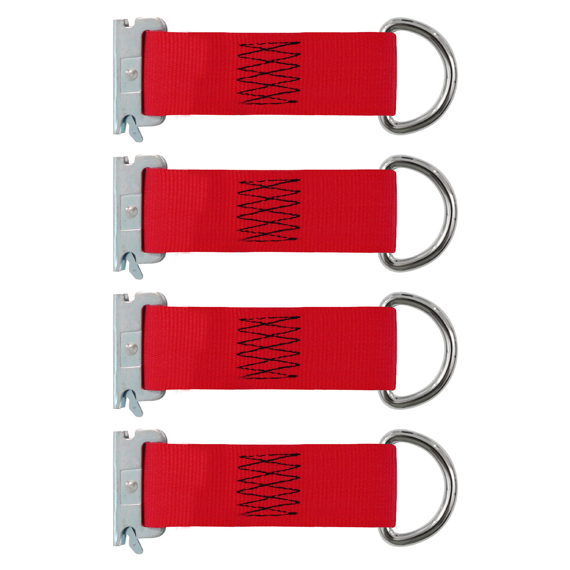 Snap-Loc E-Track D-Ring Tie-Down Straps - 9in., 1467-Lb. Working Load, Polyester, 4 Pk, Model# SLTE200DR4